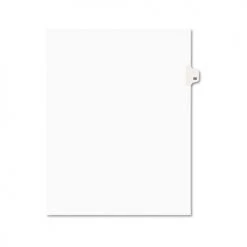 Avery 01056 11 In. X 8.5 In. 10-Tab 56 Tab Titles Avery Style Preprinted Legal Exhibit Side Tab Index Dividers - White (25-Piece/Pack)