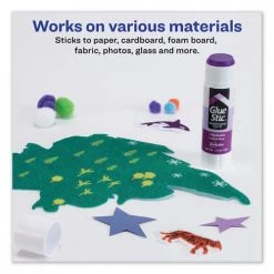 Avery 00226 1.27 Oz. Applies Purple Dries Clear Permanent Glue Stick - Purple -Avery Online Shop aven00226 b