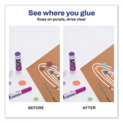 Avery 00226 1.27 Oz. Applies Purple Dries Clear Permanent Glue Stick - Purple -Avery Online Shop aven00226 e