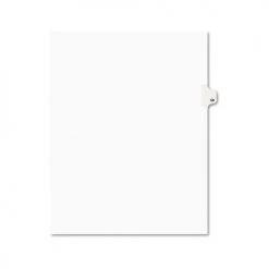 Avery 01058 11 In. X 8.5 In. 10-Tab 58 Tab Titles Avery Style Preprinted Legal Exhibit Side Tab Index Dividers - White (25-Piece/Pack)