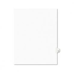 Avery 01070 11 In. X 8.5 In. 10 Tab Number 70 Legal Exhibit Side Tab Index Dividers - White (25-Piece/Pack)