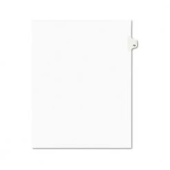 Avery 01079 Preprinted Legal Exhibit 11 In. X 8.5 In. Side Tab Index Dividers - White (25/Pack)