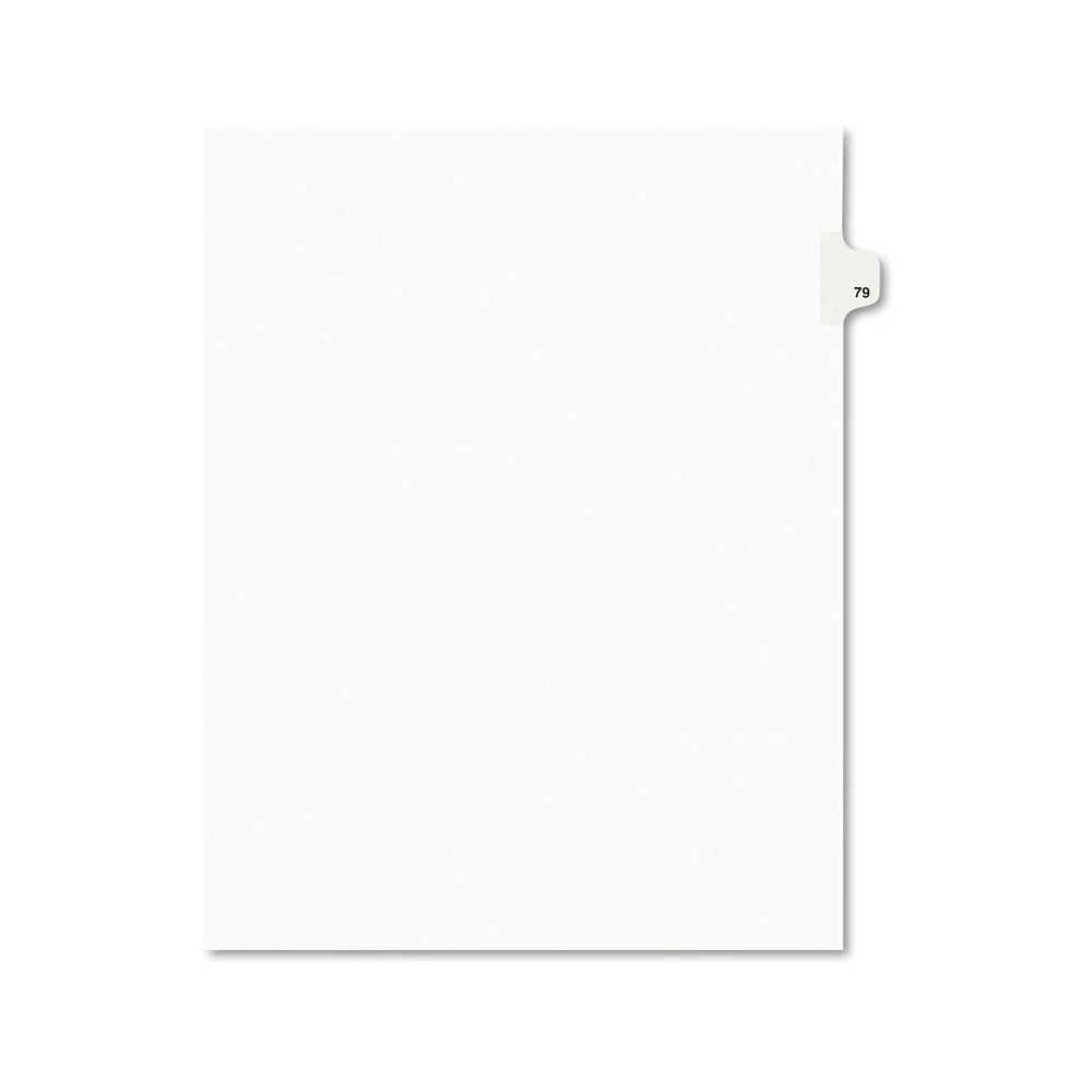 Avery 01079 Preprinted Legal Exhibit 11 In. X 8.5 In. Side Tab Index Dividers - White (25/Pack) 1 Avery 01079 Preprinted Legal Exhibit 11 In. X 8.5 In. Side Tab Index Dividers - White (25/Pack)