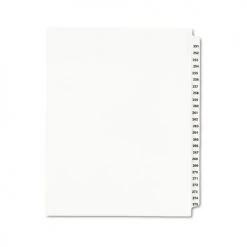 Avery 01340 11 In. X 8.5 In. 25 Tab Numbers 251 - 275 Legal Exhibit Side Tab Index Divider Set - White (1-Set)