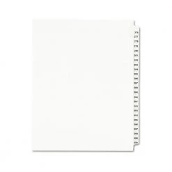 Avery 01341 11 In. X 8.5 In. 25 Tab Numbers 276 - 300 Legal Exhibit Side Tab Index Divider Set - White (1-Set)