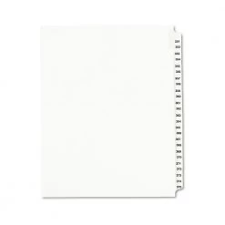 Avery 01344 11 In. X 8.5 In. 25 Tab Numbers 351 - 375 Legal Exhibit Side Tab Index Divider Set - White (1-Set)