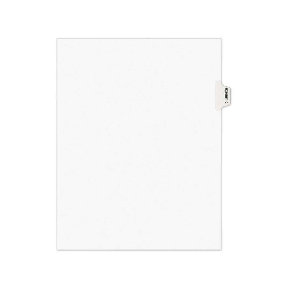 Avery 01373 Avery-Style Exhibit C, Letter Preprinted Legal Side Tab Divider - White (25-Piece/Pack) 1 Avery 01373 Avery-Style Exhibit C, Letter Preprinted Legal Side Tab Divider - White (25-Piece/Pack)