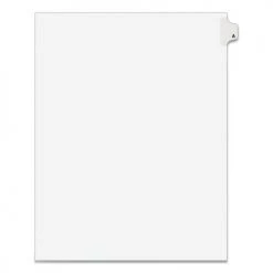 Avery 01401 11 In. X 8.5 In. Legal Exhibit Letter A Side Tab Index Dividers - White (25-Piece/Pack)