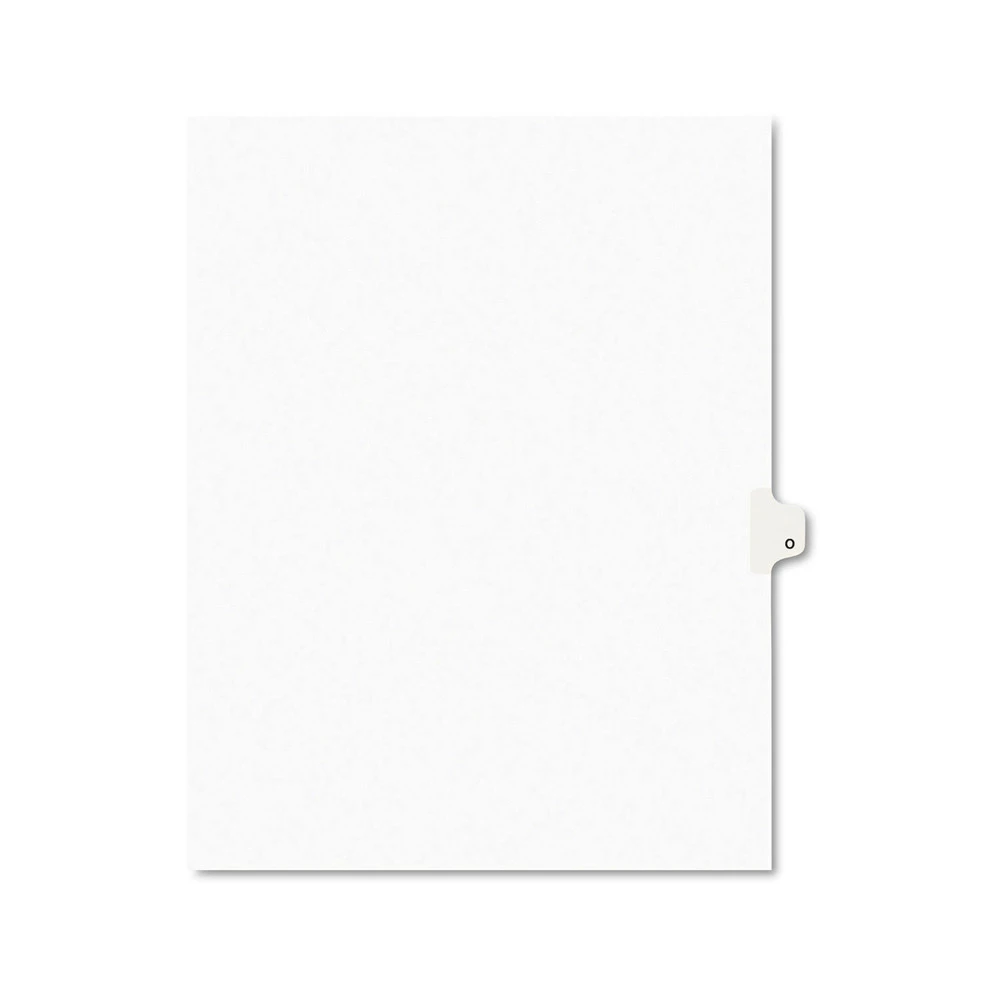 Avery 01415 11 In. X 8.5 In. Legal Exhibit Letter O Side Tab Index Dividers - White (25-Piece/Pack) 1 Avery 01415 11 In. X 8.5 In. Legal Exhibit Letter O Side Tab Index Dividers - White (25-Piece/Pack)