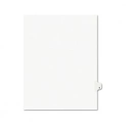 Avery Online Shop 17 Avery 01421 11 In. X 8.5 In. Legal Exhibit Letter U Side Tab Index Dividers - White (25-Piece/Pack)