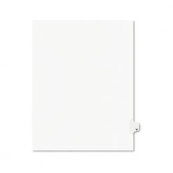 Avery 01423 11 In. X 8.5 In. Legal Exhibit Letter W Side Tab Index Dividers - White (25-Piece/Pack)