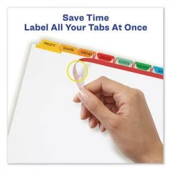 Avery 11419 Index Maker 8-Color Tab Letter-Size Print And Apply Label Dividers - Clear (5-Set/Pack) -Avery Online Shop aven11419 c