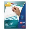 Avery 11423 5 Color Tabs Print And Apply Index Maker Letter Label Dividers - Clear (25 Sets/Box)