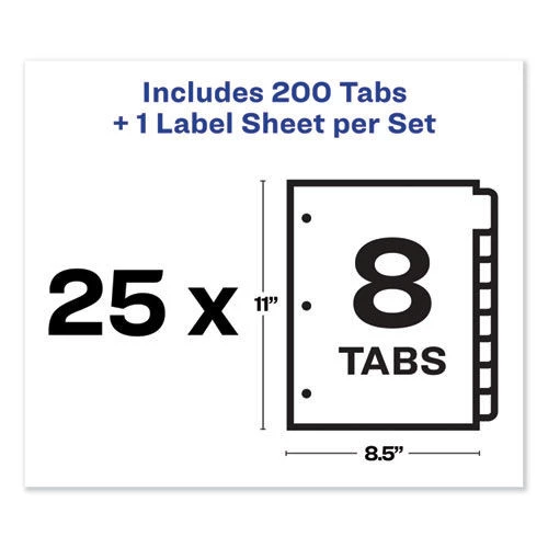 Avery 11424 8 Color Tabs Print And Apply Index Maker Label Dividers - Clear (25 Sets/Box) 6 Avery 11424 8 Color Tabs Print And Apply Index Maker Label Dividers - Clear (25 Sets/Box) - Image 6
