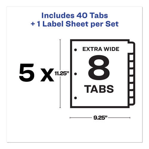 Avery 11441 8 Tabs Letter Print And Apply Index Maker Label Dividers - White (5 Sets/Pack) 4 Avery 11441 8 Tabs Letter Print And Apply Index Maker Label Dividers - White (5 Sets/Pack) - Image 4