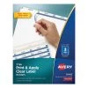 Avery 11445 3 White Tabs Letter Print And Apply Index Maker Label Dividers - Clear (25 Sets/Box)