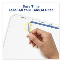 Avery 11445 3 White Tabs Letter Print And Apply Index Maker Label Dividers - Clear (25 Sets/Box) -Avery Online Shop aven11445 d