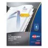 Avery 11554 Print-On 8-Tab 3-Hole Punched Dividers - White (8-Piece/Sheet, 25 Sheets/Pack)