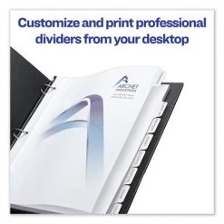 Avery 11554 Print-On 8-Tab 3-Hole Punched Dividers - White (8-Piece/Sheet, 25 Sheets/Pack) -Avery Online Shop aven11554 g