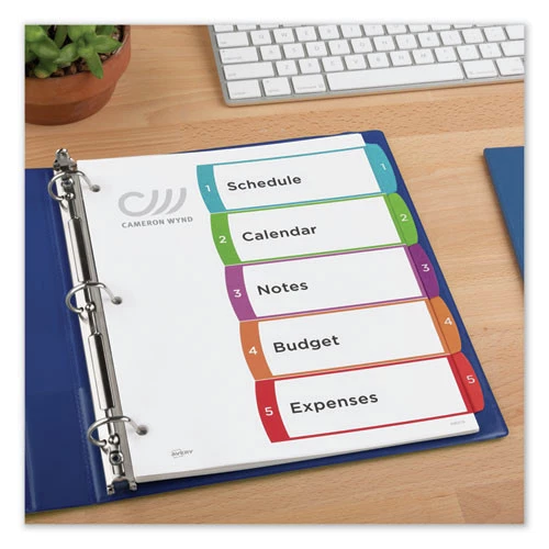 Avery 11840 1 - 5 Tab Customizable TOC Ready Index Divider Set - Multicolor (1 Set) 4 Avery 11840 1 - 5 Tab Customizable TOC Ready Index Divider Set - Multicolor (1 Set) - Image 4