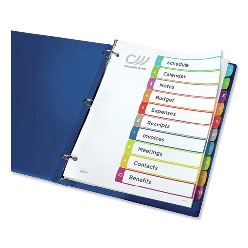Avery 11842 1 - 10 Tab Customizable TOC Ready Index Divider Set - Multicolor (1 Set) 2 Avery 11842 1 - 10 Tab Customizable TOC Ready Index Divider Set - Multicolor (1 Set) - Image 2