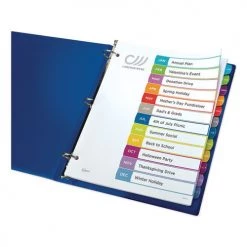 Avery 11847 Ready Index 12-Tab Table Of Contents Arched Tab Dividers Set - Multicolor (1-Set) -Avery Online Shop aven11847 b