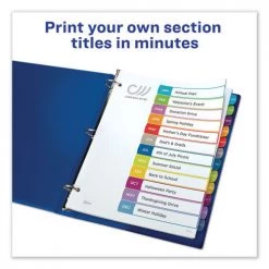 Avery 11847 Ready Index 12-Tab Table Of Contents Arched Tab Dividers Set - Multicolor (1-Set) -Avery Online Shop aven11847 h