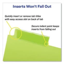 Avery 11906 Big Tab Two-Pocket 5-Tab Insertable Plastic Dividers - Multicolor (1-Set) -Avery Online Shop aven11906 b