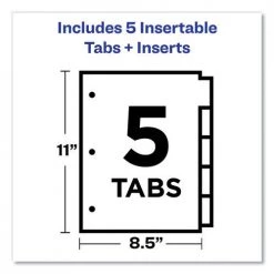 Avery 11906 Big Tab Two-Pocket 5-Tab Insertable Plastic Dividers - Multicolor (1-Set) -Avery Online Shop aven11906 h