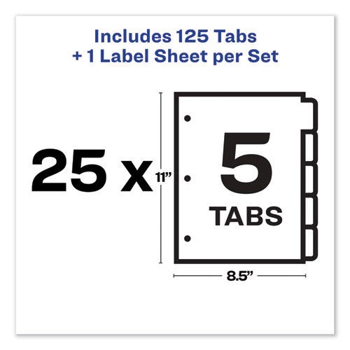 Avery 11992 Index Maker 5-Color Tab Letter-Size Print And Apply Label Dividers - Clear (25-Set/Box) 2 Avery 11992 Index Maker 5-Color Tab Letter-Size Print And Apply Label Dividers - Clear (25-Set/Box) - Image 2