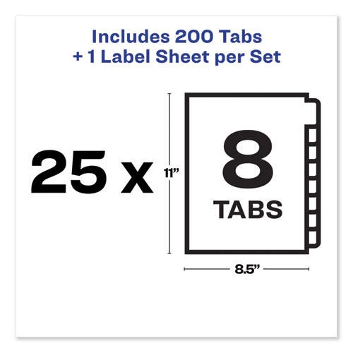 Avery 11999 Index Maker 8-Tab Letter-Size Print And Apply Label Unpunched Dividers - Clear (25-Set/Box) 2 Avery 11999 Index Maker 8-Tab Letter-Size Print And Apply Label Unpunched Dividers - Clear (25-Set/Box) - Image 2