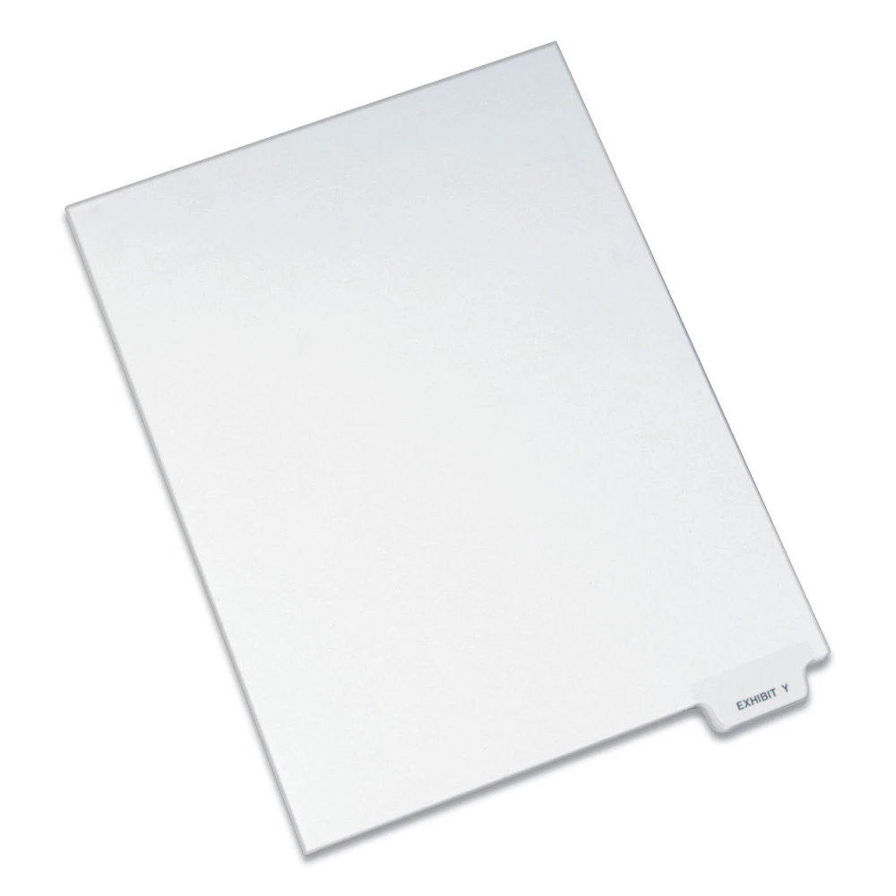 Avery 12398 11 In. X 8.5 In. 26 Tab Letter Y Legal Bottom Tab Index Dividers - White (25-Piece/Pack) 1 Avery 12398 11 In. X 8.5 In. 26 Tab Letter Y Legal Bottom Tab Index Dividers - White (25-Piece/Pack)