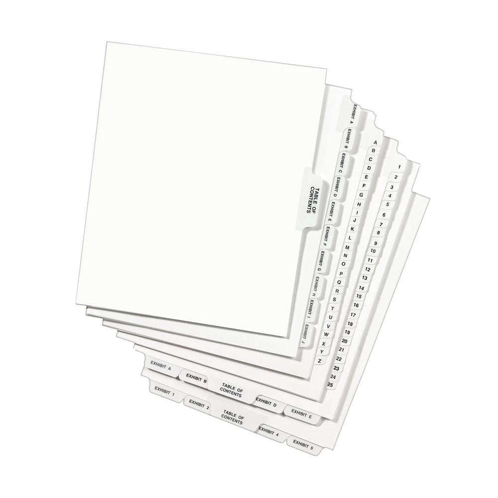 Avery 12398 11 In. X 8.5 In. 26 Tab Letter Y Legal Bottom Tab Index Dividers - White (25-Piece/Pack) 2 Avery 12398 11 In. X 8.5 In. 26 Tab Letter Y Legal Bottom Tab Index Dividers - White (25-Piece/Pack) - Image 2