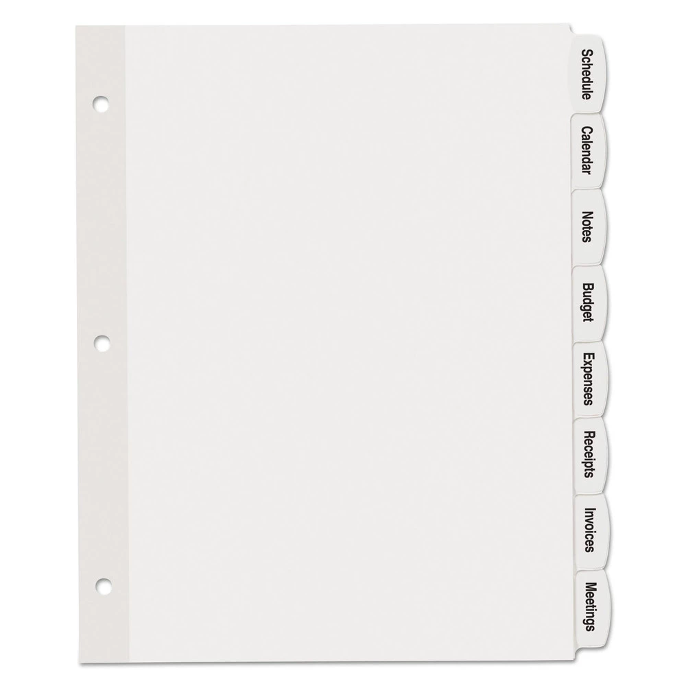 Avery 14435 Big Tab 8 Tab 8-1/2 In. X 11 In. Easy Peel Printable Label Dividers - White (20-Piece/Pack) 2 Avery 14435 Big Tab 8 Tab 8-1/2 In. X 11 In. Easy Peel Printable Label Dividers - White (20-Piece/Pack) - Image 2