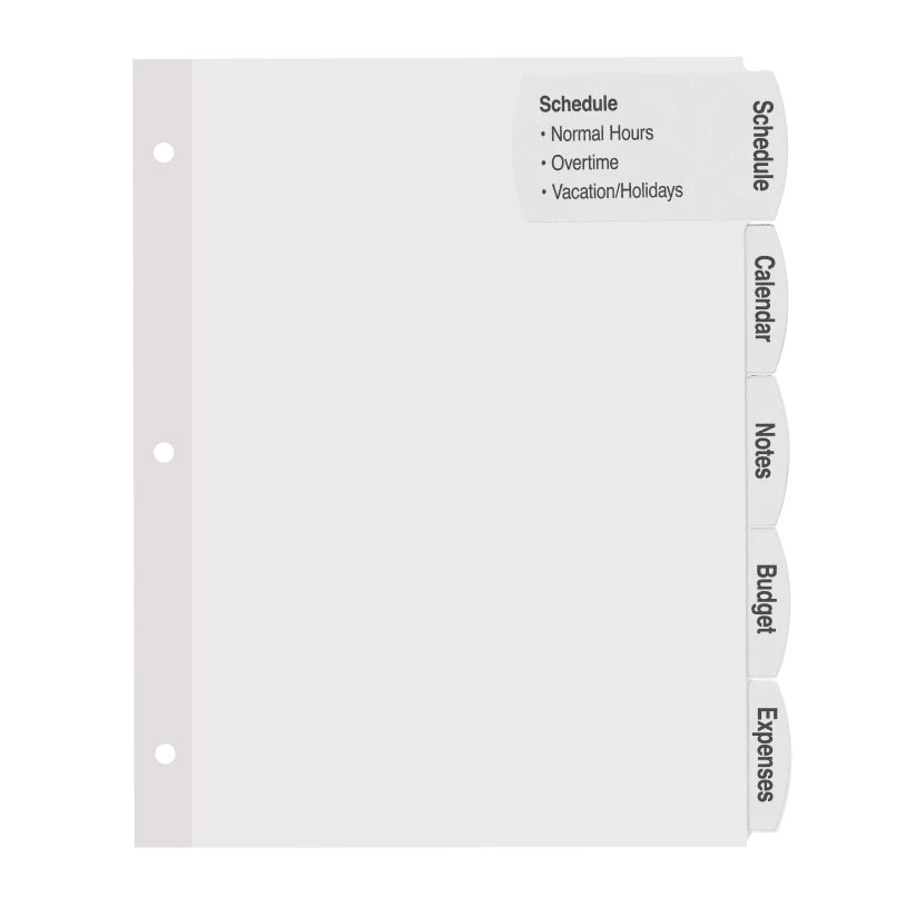 Avery 14440 5-Tab Big Tab Printable Easy Peel Large Label Dividers (20/Pack) 3 Avery 14440 5-Tab Big Tab Printable Easy Peel Large Label Dividers (20/Pack) - Image 3