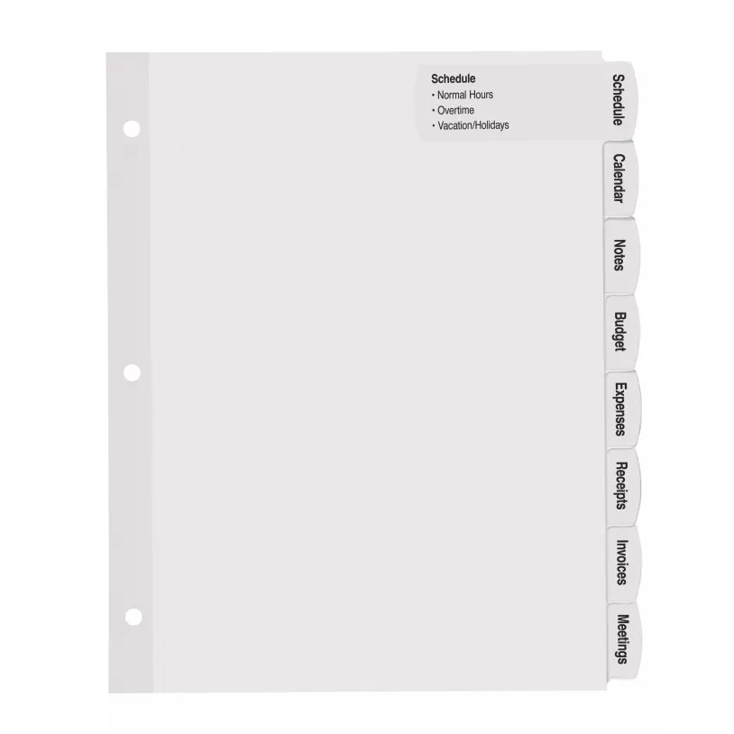 Avery 14441 8-Tab Big Tab Printable Easy Peel Large Label Dividers (20/Pack) 3 Avery 14441 8-Tab Big Tab Printable Easy Peel Large Label Dividers (20/Pack) - Image 3