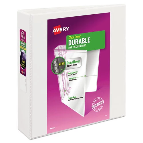 Avery 17032 DuraHinge 3 Slant Ring 2 In. Capacity 8.5 In. X 11 In. Durable View Binder - White 1 Avery 17032 DuraHinge 3 Slant Ring 2 In. Capacity 8.5 In. X 11 In. Durable View Binder - White