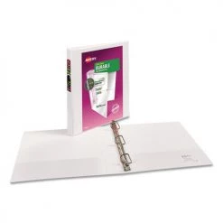 Avery 17575 Durable View Binder With Durahinge And Slant Rings, 3 Rings, 1-in Capacity, 11 X 8.5, White, 4/pack -Avery Online Shop aven17575 b