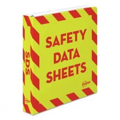 Avery 18950 Heavy-Duty 11 In. X 8.5 In. 3 Ring 1.5 In. Capacity Preprinted Safety Data Sheet Binder - Yellow/Red