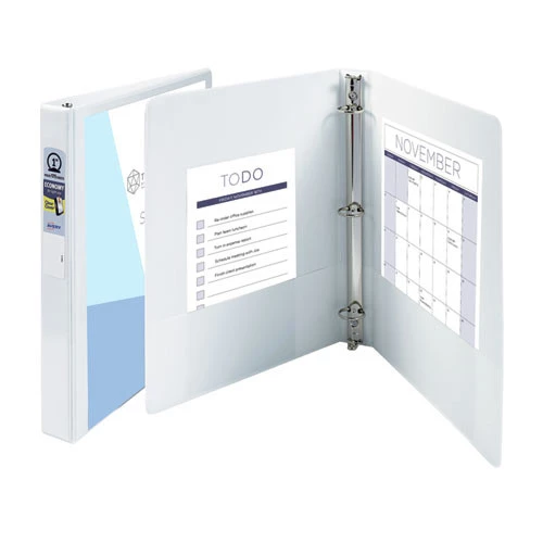Avery 21086 Economy 1.5 In. 3 Rings Clear Cover View Binder - White 2 Avery 21086 Economy 1.5 In. 3 Rings Clear Cover View Binder - White - Image 2