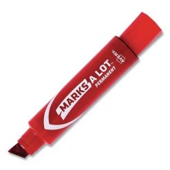 Avery 24147 Marks-A-Lot Chisel Tip Desk Style Permanent Marker - Extra Large, Red (1-Dozen)