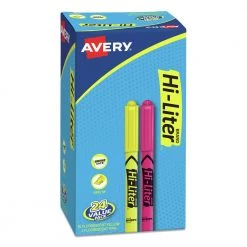 Avery 29861 HI-LITER Pen-Style Chisel Tip Highlighters - Assorted Colors (24/Pack)