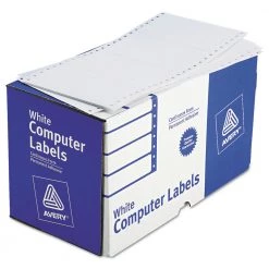 Avery 04076 Dot Matrix Pin-Fed Printer 2.94 In. X 5 In. Mailing Labels - White (3000-Piece/Box)