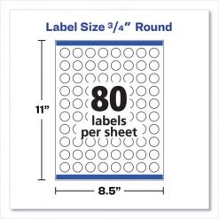 Avery 04222 400-Piece/Pack Printable Self-Adhesive 3/4 In. Permanent ID Labels With Sure Feed - Clear -Avery Online Shop aven4222 b