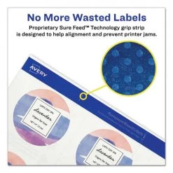 Avery 04222 400-Piece/Pack Printable Self-Adhesive 3/4 In. Permanent ID Labels With Sure Feed - Clear -Avery Online Shop aven4222 c