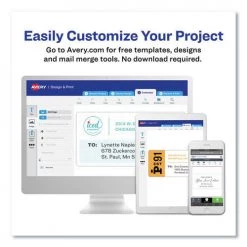 Avery 05267 Easy Peel Laser Printer 0.5 In. X 1.75 In. Address Labels With Sure Feed Technology - White (25-Sheet/Pack 80-Piece/Sheet) -Avery Online Shop aven5267 f