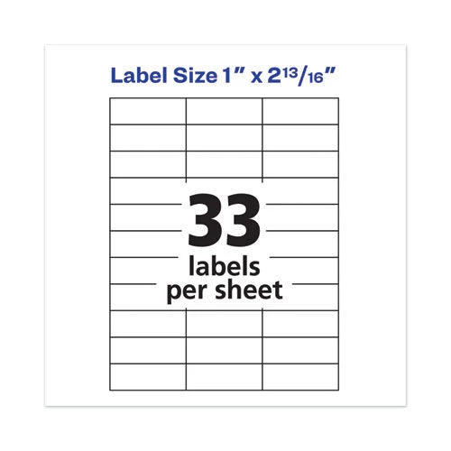 Avery 05311 1 In. X 2.81 In. Copier Mailing Labels - Clear (33-Piece/Sheet 70 Sheets/Pack) 7 Avery 05311 1 In. X 2.81 In. Copier Mailing Labels - Clear (33-Piece/Sheet 70 Sheets/Pack) - Image 7