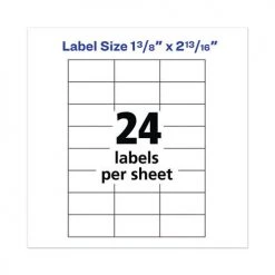 Avery 05363 1-3/8 In. X 2-13/16 In. Address Labels For Copiers - White (24-Piece/Sheet, 100 Sheets/Box) -Avery Online Shop aven5363 d