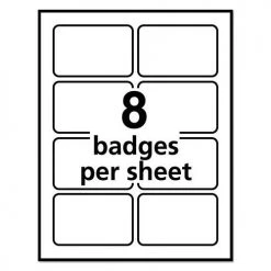 Avery 05395 400 Badges/Sheet 50 Sheet/Box 3.38 In. X 2.33 In. Flexible Adhesive Name Badge Labels - White -Avery Online Shop aven5395 e