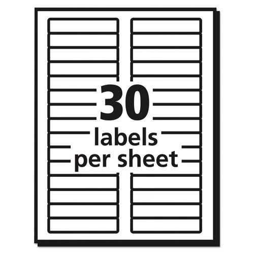 Avery 05766 TrueBlock 0.66 In. X 3.44 In. Permanent Adhesive File Folder Labels - White/Blue (30-Piece/Sheet, 50 Sheets/Box) 2 Avery 05766 TrueBlock 0.66 In. X 3.44 In. Permanent Adhesive File Folder Labels - White/Blue (30-Piece/Sheet, 50 Sheets/Box) - Image 2